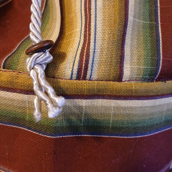New Southwestern Cowgirl Bucket Tote Sling Bag Sarape Stripe Burgundy Olive Tan - Picture 10 of 10